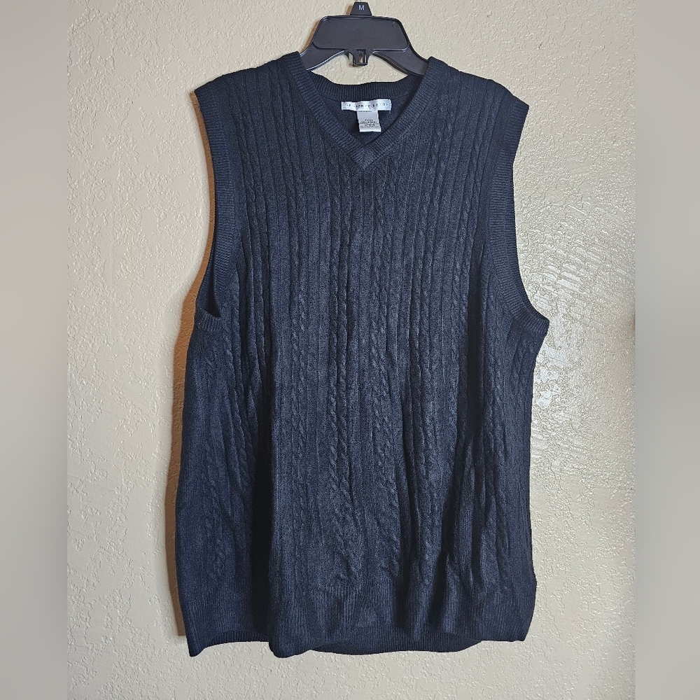 GEOFFREY BEENE  late 90s/Y2K window Men's Sweater Black Vneck Size M